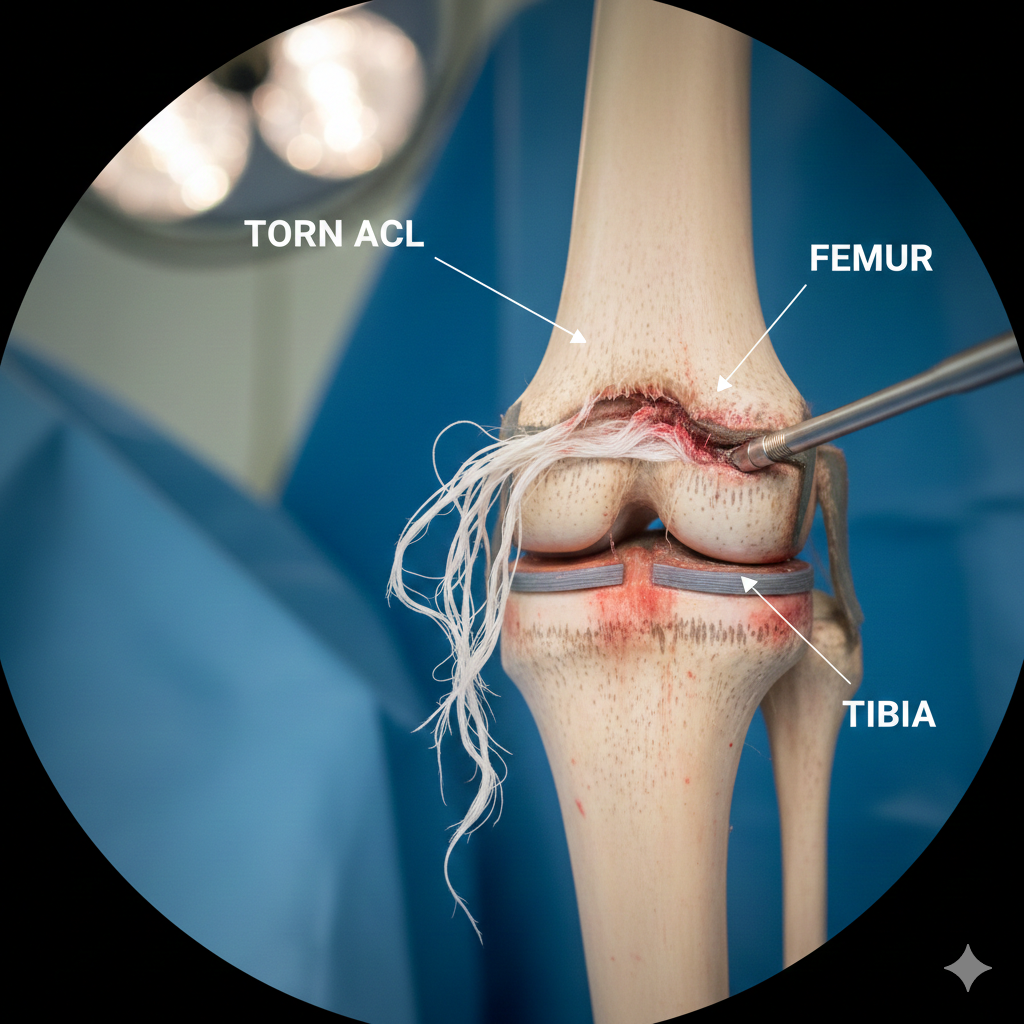 Physioclimb Physiotherapy specialist performing ACL rehabilitation exercises for a patient in Noida Sector 105 clinic.